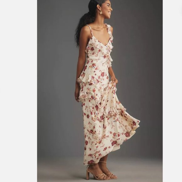 Brand New Let Me Be Sleeveless Ruffle Maxi Dress - Picture 2 of 9